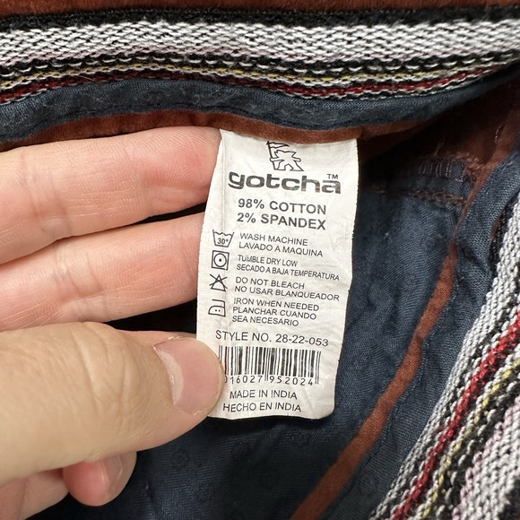 Gotcha Flat Front Chino Shorts 32 Rust Orange Pocket Button Zip‎ Belt Loops - Picture 8 of 10